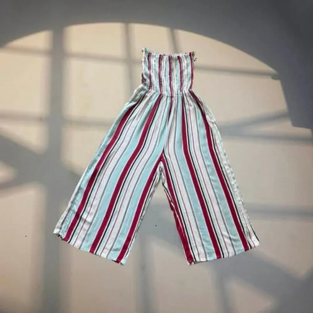 STRAPLESS COLORFUL PINSTRIPE ROMPER - Picture 3 of 6